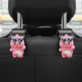 Car headrest hook cute pink bear cartoon design multifunctional back seat organizer - Sunglasses Beaver / Pack of 2
