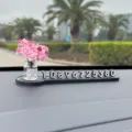 Schönes Auto temporäres Parks Schild mit rosa Blumen Vase, kreative Dekoration. - Begonie + Schwarze Basis