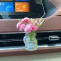 Auto lüftung blume vase diffusor süße rosa blumen auto innenausstattung parfüm ornamente - Rosa Schleierkraut