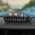 Lindo gato coche placa de estacionamiento temporal tarjeta de teléfono tablero adorno. - Gato Azul-Gris + 2 Naranjas (Negro)