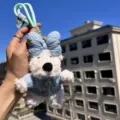 Cute Westie plush keychain with blue sweater and bow, perfect fluffy bag pendant gift. - Blue Bow Westie Blue Sweater Light Blue Lanyard