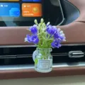 Auto Lüftungsschlitz Vase Aromatherapie Blume Parfüm Clip Innendekoration Ornament - Lila Orchidee