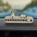 Lindo gato de dibujos animados tarjeta de estacionamiento temporal adorno de coche - Gato Sentado + Gato Tumbado (Beige)