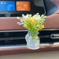 Auto-Lüftungsduftflasche mit künstlichen Blumen, frischer Blumenduft Innenraumdekor. - Gelbe Orchidee
