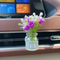 Kleine Auto Lüftungsschlitz Diffusor Flasche künstliche Blume Parfum langlebig frische Deko - Helllila Orchidee