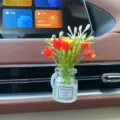 Süßes Auto Lüftungsschlitz Blumen Vase Parfüm Flasche Aromatherapie Diffusor Dekoration - Orangene Orchidee