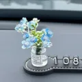 Blaues Begonie Auto Parkschild Temporäres Nummernschild Innendekoration Ornament Neu - Blaue Begonien-Vase + spurloser Kleber