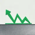 Aandelen grafiek decor groene pijl bureau auto monitor ornament met sterke klevende rug - Zelfklevend / Groen