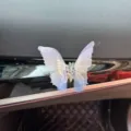 Cute butterfly car air vent clip with sparkling rhinestones, stylish interior decor for women. - Adhesive Type / Gradient Blue