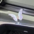 Embroidered butterfly car dashboard decoration, sparkling rhinestone air vent trim, cute interior accessory - Adhesive Type / Gradient Purple