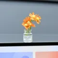 Miniature car decorative flower vase ornament with cute orange flowers for dashboard - Orange Sunflower