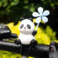 Cute panda pinwheel bicycle handlebar decoration and cute motorcycle accessory toy figurine - Tie-Back Style / Multicolor
