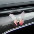 Rosa Mesh Schmetterling Auto Lüftungsclip mit glitzernden Strasssteinen für Innendekoration. - Klebetyp / Verlauf Rosa