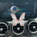 Cute butterfly car air vent clip pink mesh aromatherapy ornament for auto interior decor - Fluttering Butterfly Ornament [Gradient Pink] - Adhesive Style