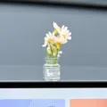 Mini florero de coche decoración con margaritas artificiales, lindo adorno para salpicadero. - Girasol Rosa