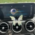 Cute butterfly car air vent clip aromatherapy diffuser interior decorative accessory for women. - Fluttering Butterfly Ornament [Gradient Green] - Adhesive Style