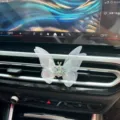 Butterfly car air vent clip, rhinestone mesh winged ornament, cute interior decor for women. - Aromatherapy Type / Gradient Purple