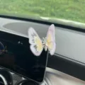 Cute butterfly car air vent clip aromatherapy decoration, elegant crystal rhinestone ornament style. - Adhesive Type / Purple