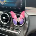 Pink purple butterfly car air vent clip, cute aroma diffuser ornament for women interior - Moving Butterfly Ornament (Gradient Pink-Purple) - Adhesive Style