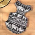 Ropa de verano delgada para perros estilo tailandés falda de elefante para perros pequeños variante - S / Camiseta Sin Mangas Negra