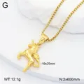 Joli collier pendentif licorne couleur or avec chaîne boîte, élégant bijou animal. - Collier Pendentif Licorne