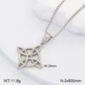 Collier pendentif nœud celtique en acier inoxydable avec chaîne, bijou élégant et durable. - Style 1 / Acier