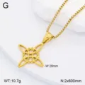 Collier avec pendentif nœud celtique en acier inoxydable, bijoux tendance pour femmes et hommes. - Style 2 / Or
