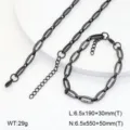 Ensemble de bijoux en chaîne géométrique en acier inoxydable, design minimaliste et placage durable. - Style 1 / Noir