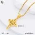 Détail du pendentif de collier nœud celtique en acier inoxydable doré pour femmes et hommes. - Style 3 / Or