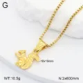 Collier pendentif écureuil en acier inoxydable, bijoux de mode couleur or pour femmes élégantes. - Collier Pendentif Écureuil