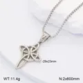 Pendentif de collier en acier inoxydable avec nœud celtique pour hommes et femmes détail - Style 3 / Acier