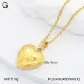 Collier pendentif médaillon cœur en acier inoxydable doré avec empreinte, 20x19mm bijoux - Médaillon Cœur Patte d'Ours / Or