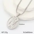 Pendentif Saint Religieux en Acier Inoxydable Collier Ovale Vintage Homme - Style 5 / Acier