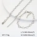 Bijou de chaîne de cœur en acier inoxydable, design géométrique argenté et épuré. - Style 4 / Acier