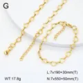 Ensemble de bijoux en chaîne de coeur en acier inoxydable doré mode élégant bracelet - Style 4 / Or