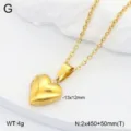 Collier médaillon cœur en acier inoxydable pour femme, pendentif plaqué or 18K chic. - Médaillon Cœur / Or