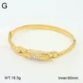 Détail de bracelet jonc cadenas strass acier inoxydable, vue fermoir bracelet ouvert doré. - Style 8
