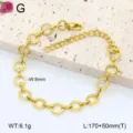 Bracelet de chaîne en acier inoxydable plaqué or minimaliste, bijoux pour femmes. - Style 1