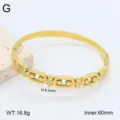Bracelet jonc en acier inoxydable avec strass brillants, diamètre intérieur 60mm bijoux. - Or 18 carats / Style 1