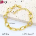 Bracelet chaîne trombone en acier inoxydable doré avec extension pour femme bijoux - Style 1