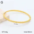 Bracelet jonc en acier inoxydable doré avec strass en cristal bijou élégant et tendance - Or 18 carats / 2