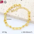 Bracelet de chaîne en trombone en acier inoxydable plaqué or minimaliste pour femme. - 2