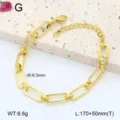 Détail de bracelet chaîne trombone en acier inoxydable, bijoux de poignet plaqué or mode. - 31