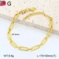 Bracelet chaine trombone pour femme en acier inoxydable dore, magnifique bijou de poignet. - 30