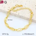 Bracelet de chaîne creuse en acier inoxydable doré pour femmes, bijoux tendance chic. - 29