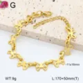Bracelet jonc creux en acier inoxydable plaque or bijou tendance minimaliste detail. - 6