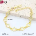 Bracelet de chaîne de fleurs creuses plaqué or en acier inoxydable pour femmes bijoux de mode - 27