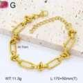 Bracelet Maille Trombone Nœud Acier Inoxydable Plaqué Or Bijou Tendance pour Femme Chic - 6