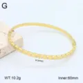 Bracelet Jonc Alveole En Acier Inoxydable Plaque Or 18K Zircon Bijou Tendance Mode Luxe - Style 15