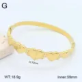 Bracelet jonc en acier inoxydable doré avec motif de cœurs, détail hauteur 12mm et taille. - Style 16